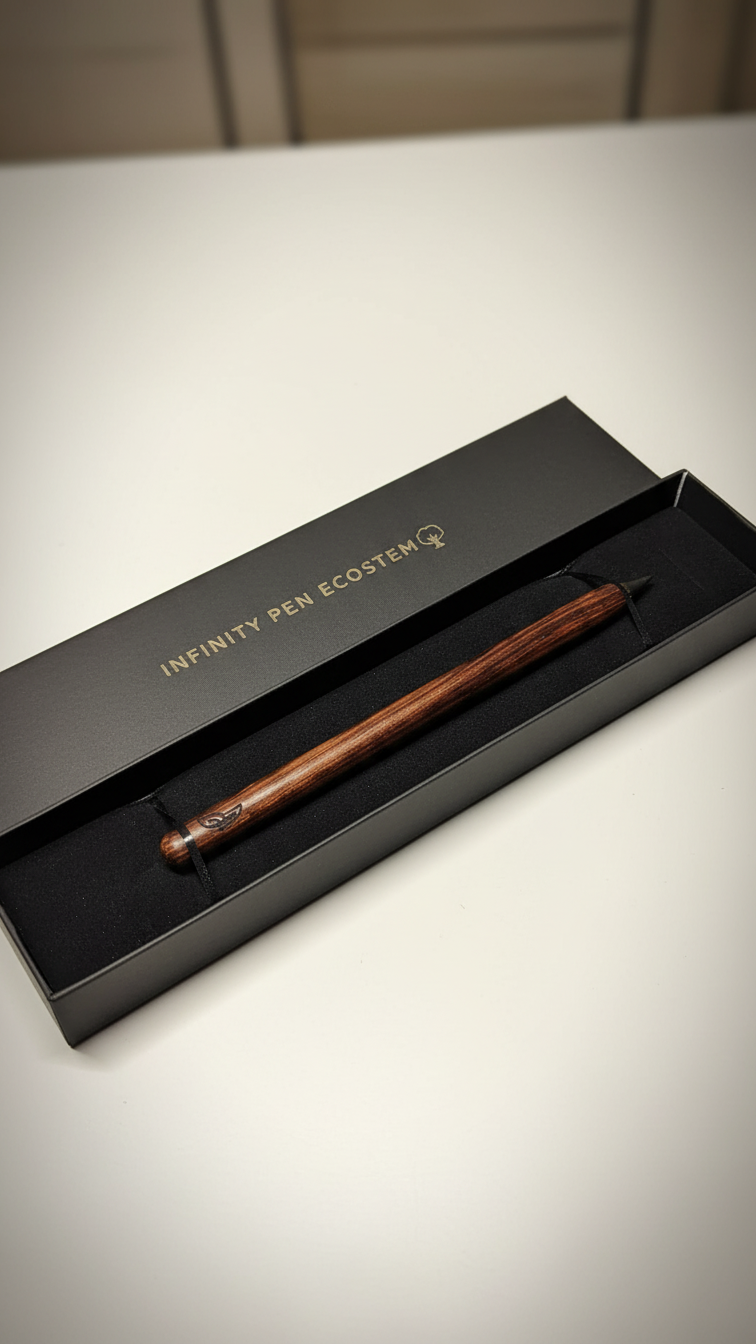 infinity-pen-ecostem-nachhaltiger-bleistift-aus-bambus-holz-optik-unboxing